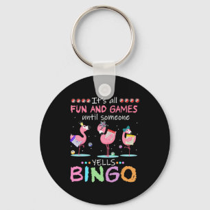 Flamingo   Flaming Bingo Funny Key Ring