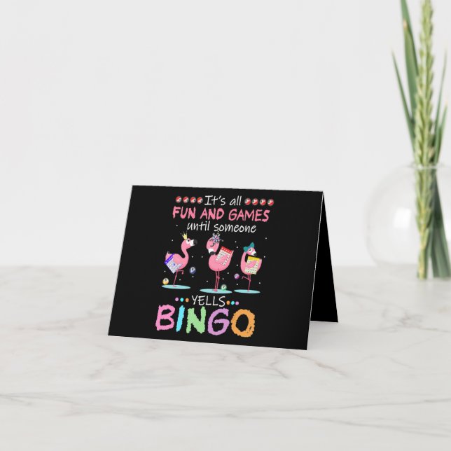 Flamingo | Flaming Bingo Funny Thank You Card (Front)