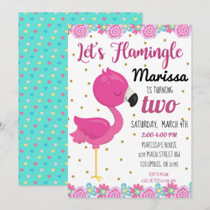 Flamingo, Flamingle Birthday Party Invite