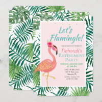 Flamingo Flamingle Retirement Party Invitation