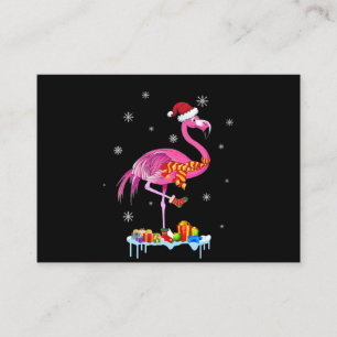 Flamingo  Flamingo Christmas Lights Flamingo Snow Enclosure Card