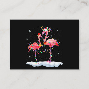 Flamingo   Flamingo Christmas Tree Santa Hat Xmas Enclosure Card