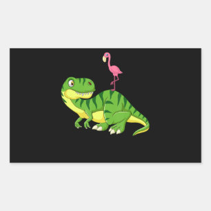 Flamingo Flamingo Dinosaur Lovers Rectangular Sticker