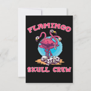 Flamingo Flamingo Skull Crew Halloween Costume Thank You Card
