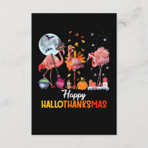 Flamingo Flamingo Thanksgiving Halloween Christmas Enclosure Card