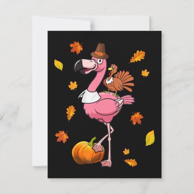 Flamingo | Flamingo Thanksgiving Halloween Invitation (Front)