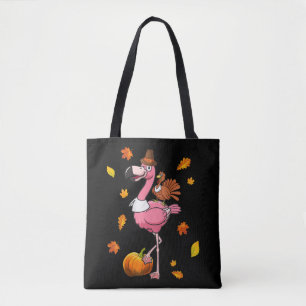 Flamingo Flamingo Thanksgiving Halloween Tote Bag