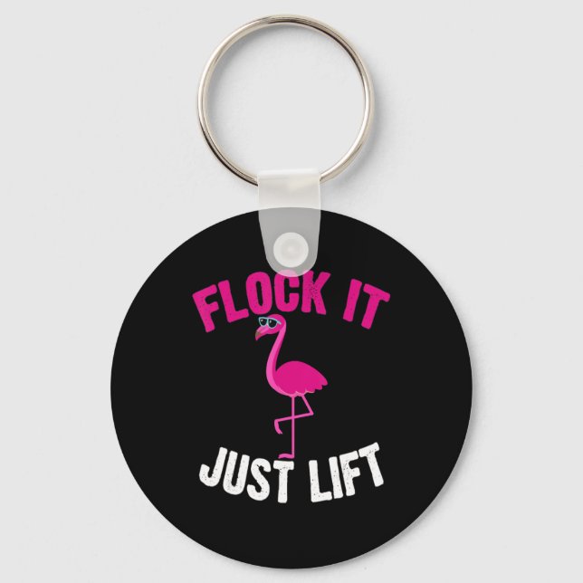 Flamingo | Flamingo Weightlifting Flock Key Ring (Front)