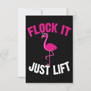 Flamingo Flamingo Weightlifting Flock Thank You Card