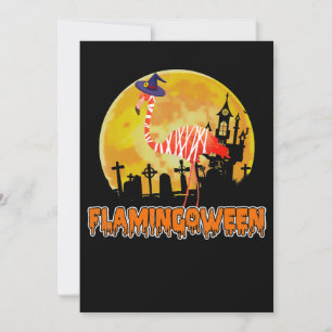 Flamingo Flamingoween Funny Witch Halloween Thank You Card