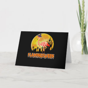 Flamingo   Flamingoween Funny Witch Halloween Thank You Card