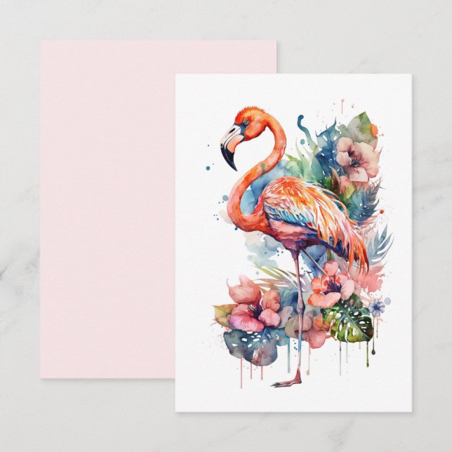 Flamingo Flat Card (Front/Back)