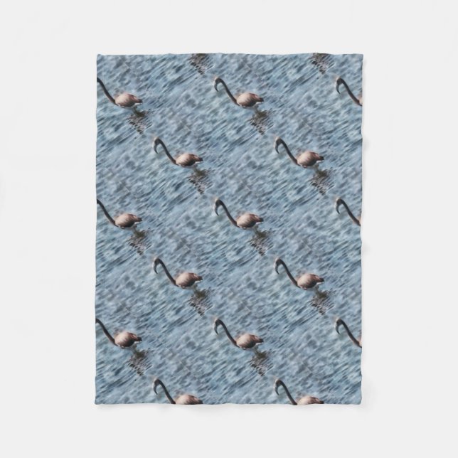 Flamingo Fledgling Watercolor Fleece Blanket (Front)