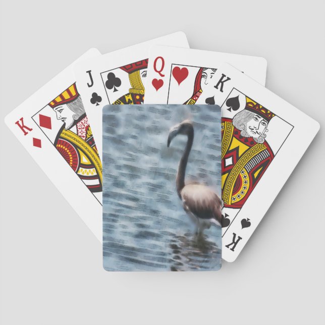 Flamingo Fledgling Watercolor Playing Cards (Back)