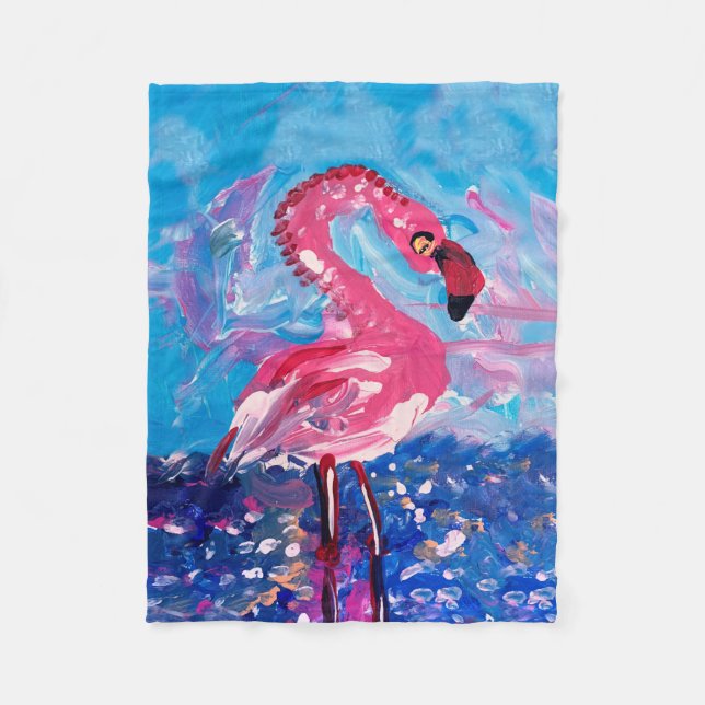 Flamingo Fleece Blanket (Front)