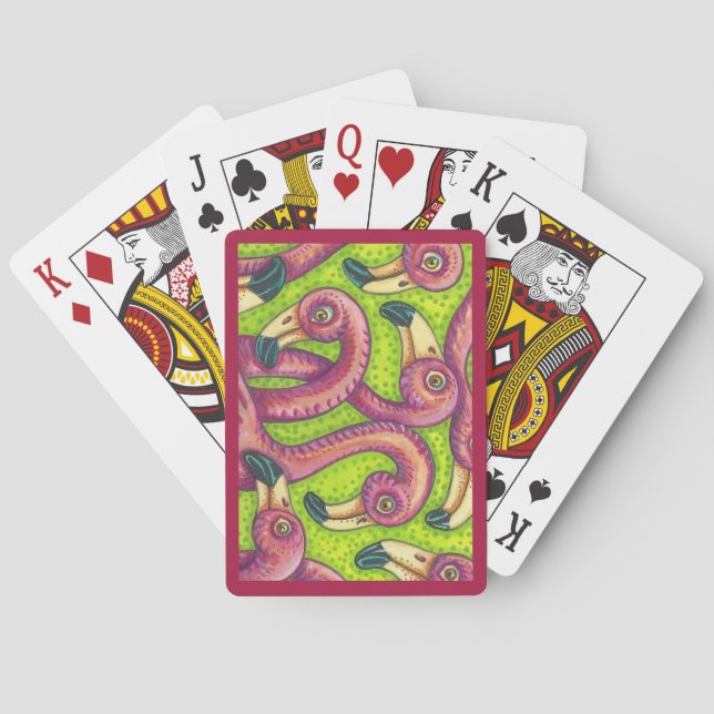 Flamingo Fling Colourful POKER CARDS (Back)