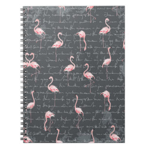 Flamingo Flock: Dark Grey Vintage. Notebook