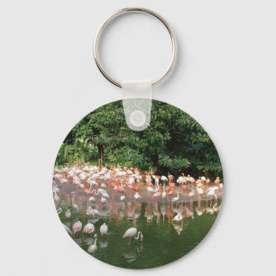 flamingo flock key ring