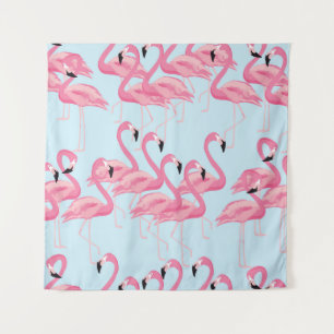 Flamingo Flock: Tropical Vintage Print Tapestry