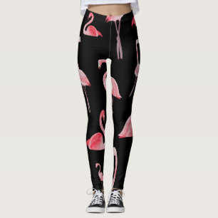 Flamingo Flock: Vintage Seamless Design Leggings