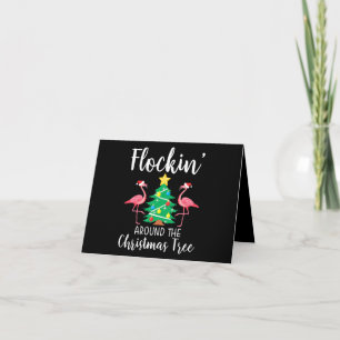 Flamingo   Flockin Around Christmas Tree Flamingo Thank You Card