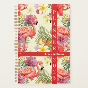Flamingo floral seamless pattern planner