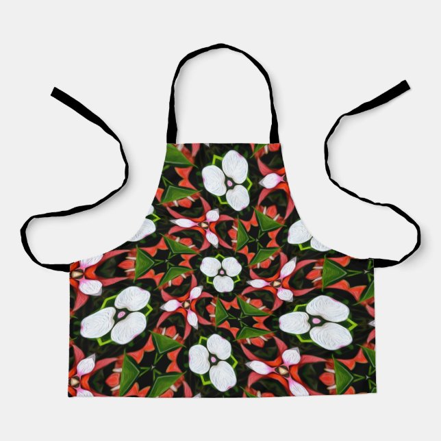 Flamingo Flowers Pattern Apron (Front)
