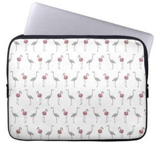 Flamingo Frenzy Laptop Sleeve (White)