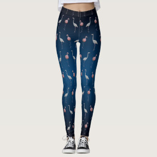 Flamingo Frenzy Leggings (Navy Blue Mix)