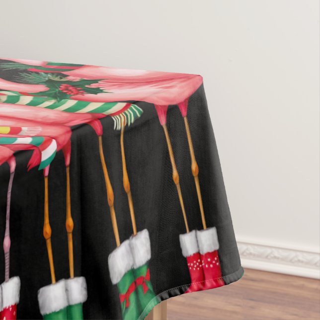 Flamingo From Florida for Christmas  Tablecloth (In Situ)