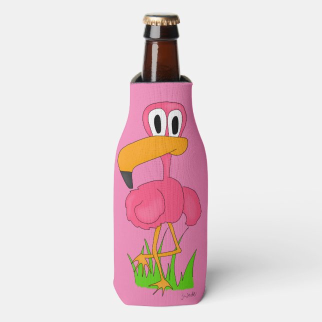 Flamingo Fun Koozie (Bottle Front)