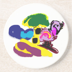 Flamingo fun summer style coaster