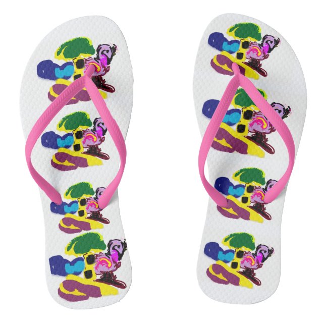 Flamingo fun summer style jandals (Footbed)