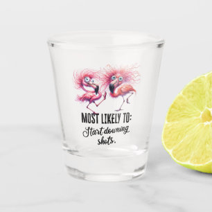 Flamingo Funny Face for Party  Shot Glass