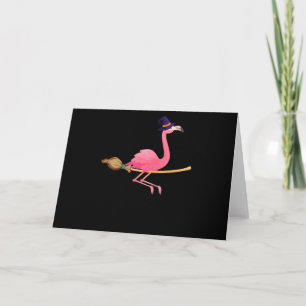 Flamingo Funny Flamingo Witch Halloween Thank You Card