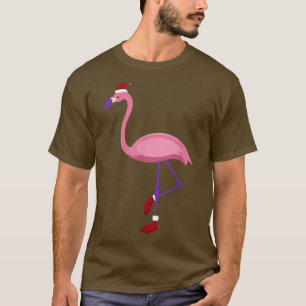 Flamingo Funny Santa Hat Santa Boots Xmas Flamingo T-Shirt