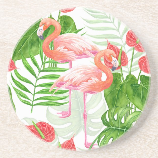 Flamingo garden coaster (Front)