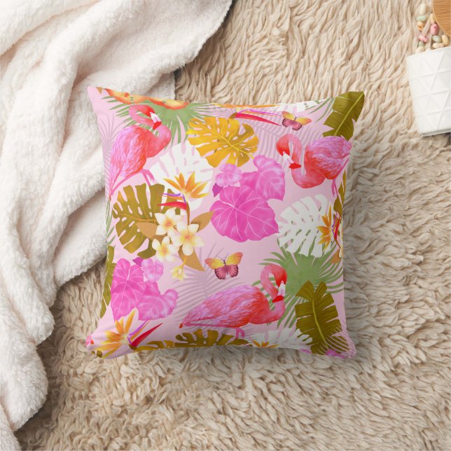 Flamingo Garden Pink Cushion (Blanket)