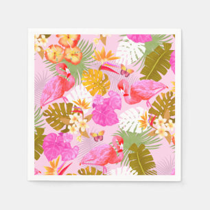 Flamingo Garden Pink Napkin