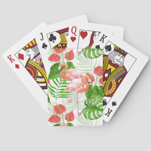 Flamingo garden playing cards (Back)