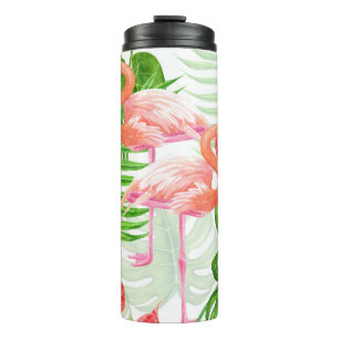 Flamingo garden thermal tumbler