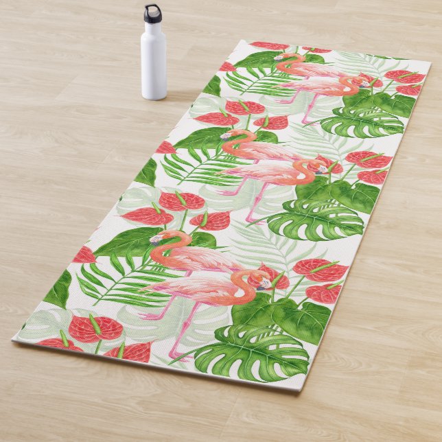 Flamingo garden yoga mat (In Situ)