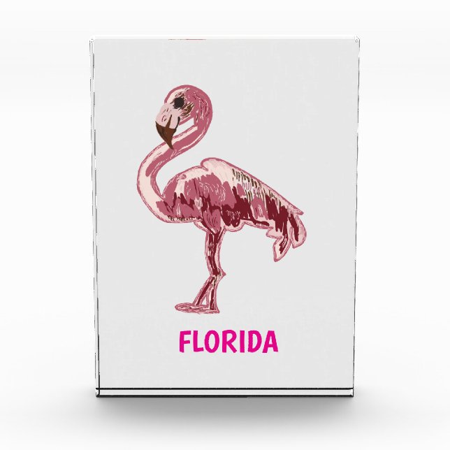 Flamingo gemalter pinker Flamingo  Photo Block (Front)