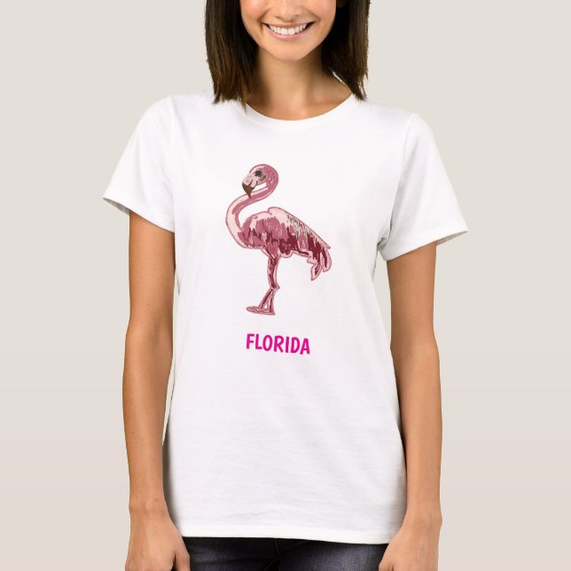 Flamingo gemalter pinker Flamingo  T-Shirt (Front)