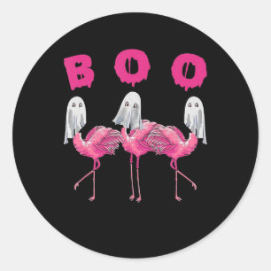 Flamingo Ghost Flamingo Boo Halloween Costume Classic Round Sticker