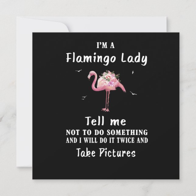 Flamingo Gift | I'm A Flamingo Lady Invitation (Front)