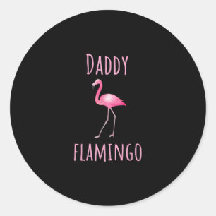 Flamingo Gifts Daddy Flamingo Summer Pink Bird Classic Round Sticker