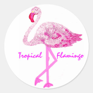 Flamingo Glory  Classic Round Sticker
