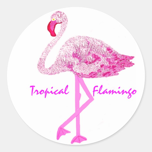 Flamingo Glory  Classic Round Sticker (Front)