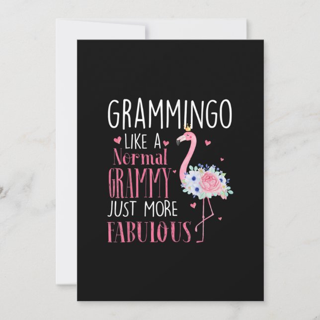Flamingo Grammingo Like A Normal Grammy Gift Funny Invitation (Front)